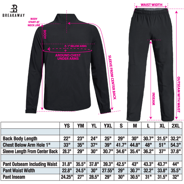 Adult Breakaway Lightweight Warm Up Pants (Allegheny Badgers)