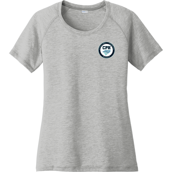 Carolina Premier Hockey Ladies PosiCharge Tri-Blend Wicking Scoop Neck Raglan Tee